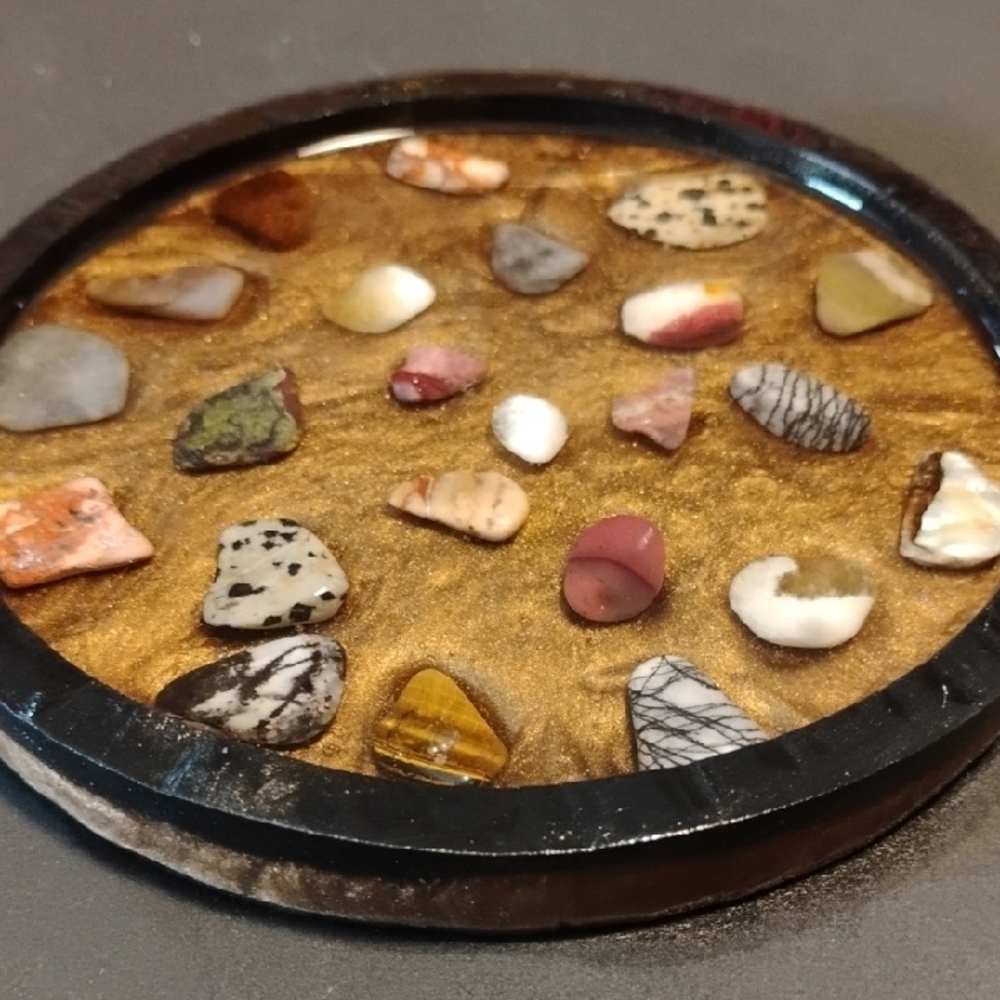 Colorful Stone Inlay Coaster - Picture 2 of 5